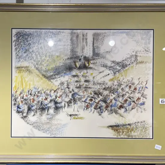 Signed Watson - Abstract Orchestra Study - Watercolour