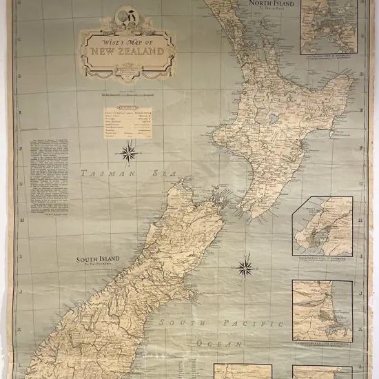 Vintage Wises Map of New Zealand