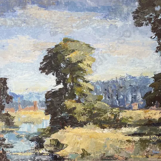 Queenie Aitken - Riverside Study - Oil on Canvas