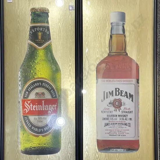 Two Framed Alcohol Advertising
