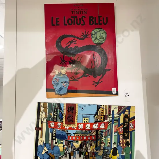 Two Lacquered TinTin Prints