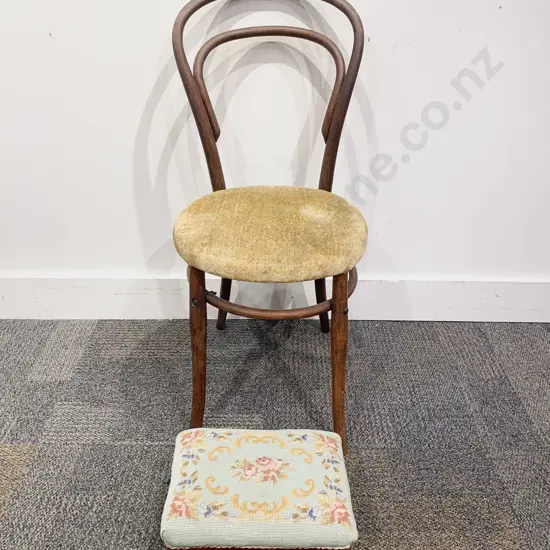 Bentwood Chair together with Tapestry Top Footstool