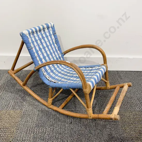 Vintage Child's Bamboo & Cane Rocking Chair