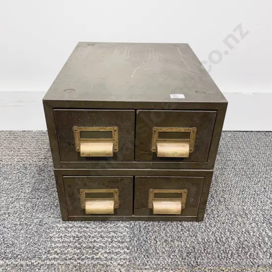 Vintage Metal Stacking File Drawers