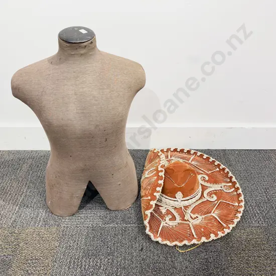 Dressmaker's Torso together with Decorative Sombrero