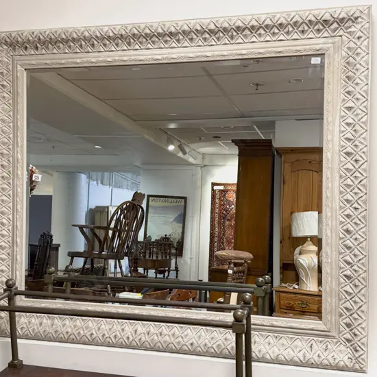 Large Bevel Edged Overmantle Mirror
