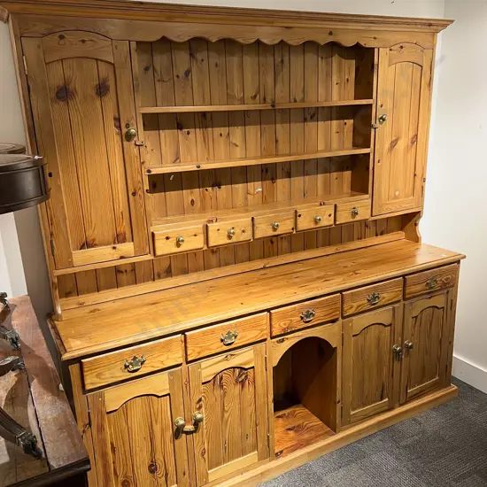 Large Country Pine Two Stage Kitchen Dresser