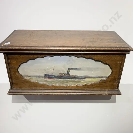 Possibly Frank Barnes Painted Small Wooden Chest