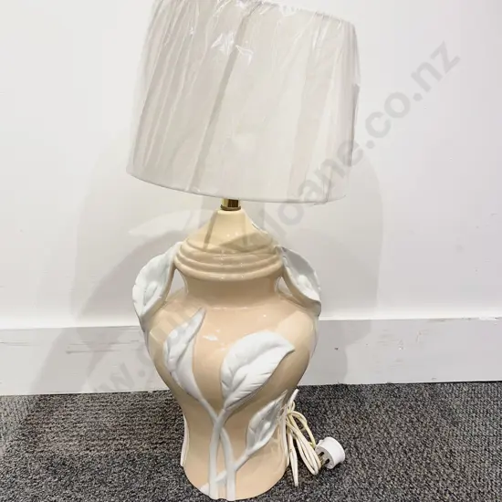 Doris Kelly Vase Form Floral Decorated Table Lamp