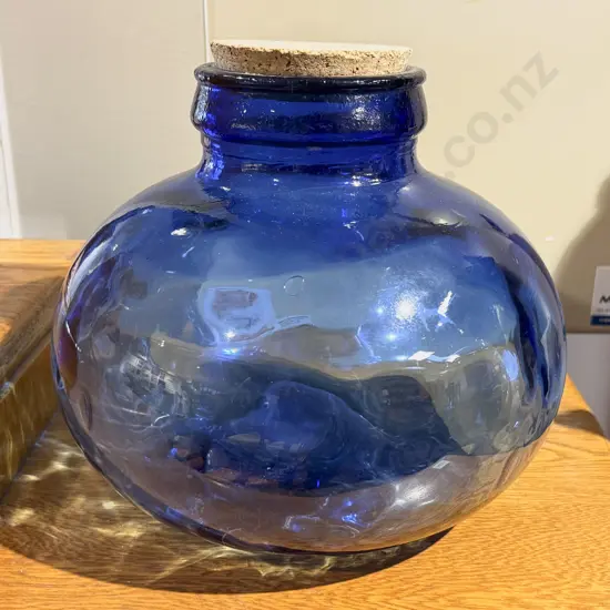 Blue Glass Storage Jar