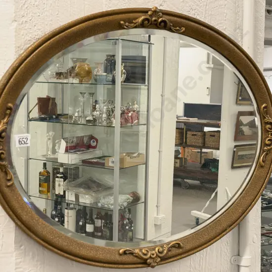 Oval Gilt Framed Wall Mirror