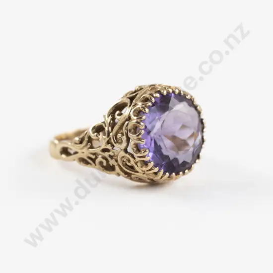 14ct Single Amethyst Dress Ring