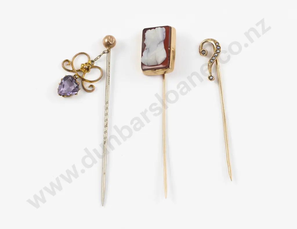 Three Victorian 9ct Stick Pins Image 1++
