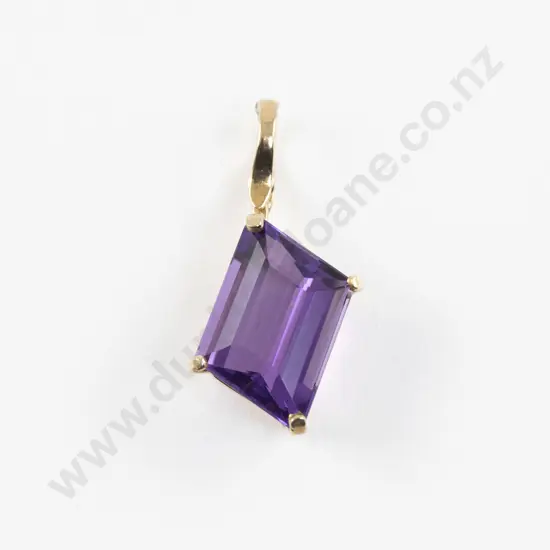 14ct Single Stone Amethyst Pendant