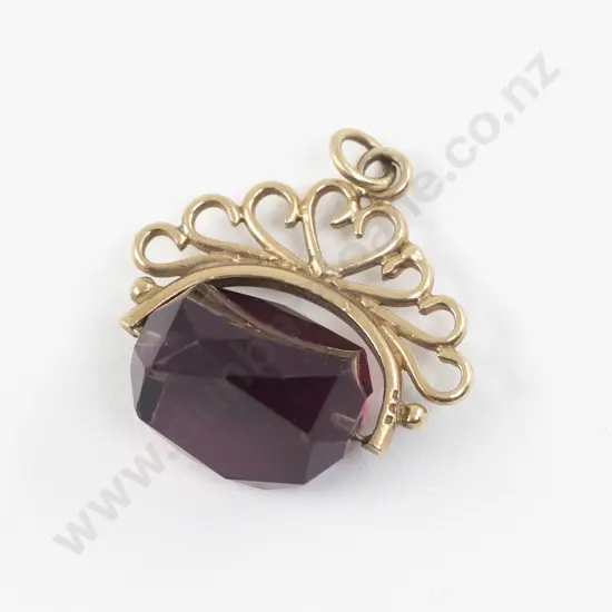 Victorian 9ct Amethyst Fancy Swivel Fob
