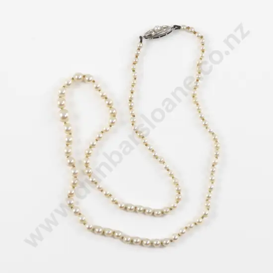 Single Strand Slightly Graduated Cultured Pearl Necklace