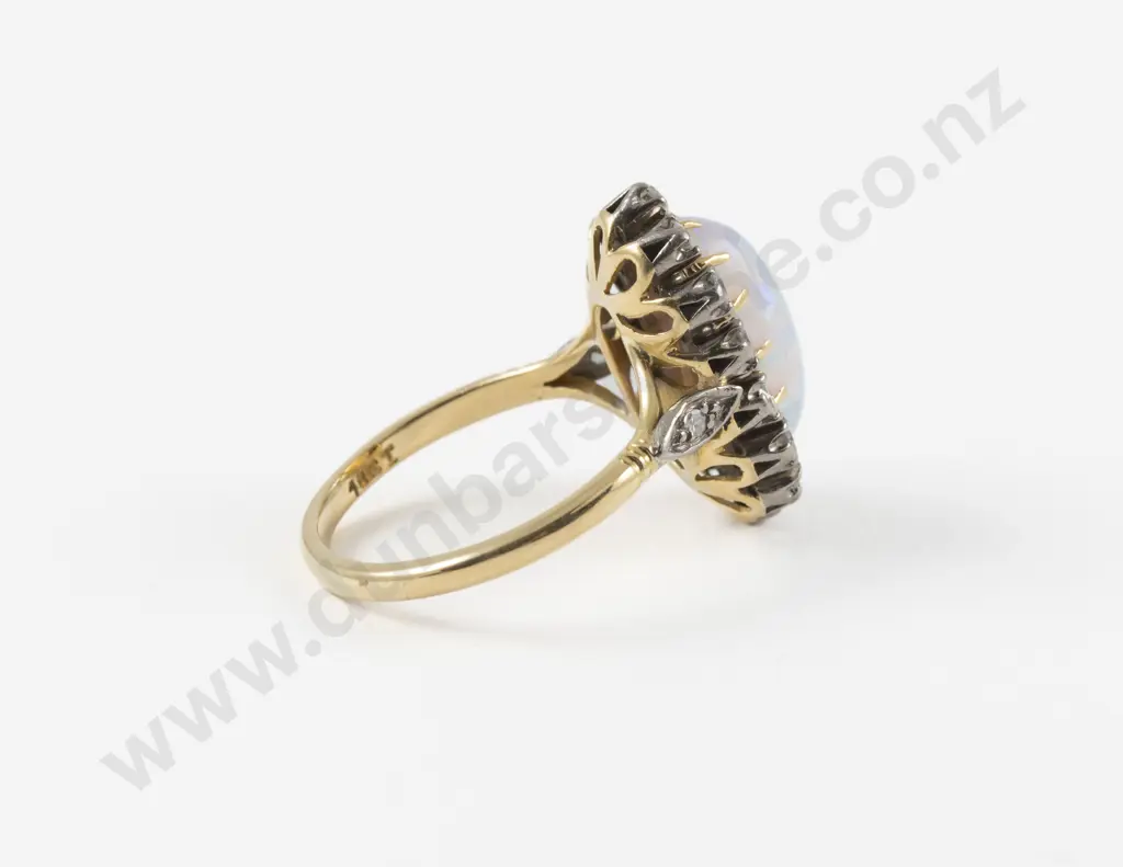 18ct 15Stone Opal and Diamond Cluster Ring Image 1++