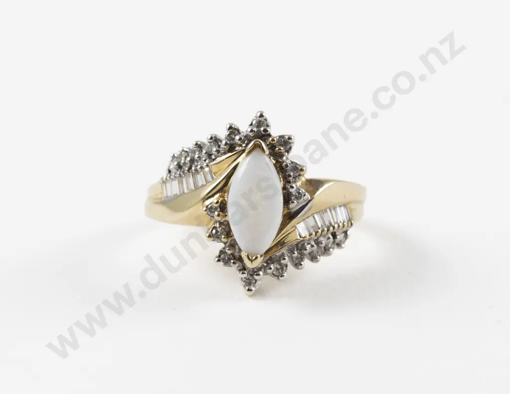 9ct Opal and Diamond Dress Ring Image 1++