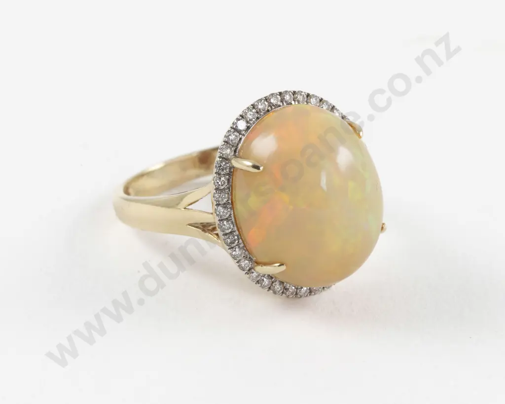 14ct 39Stone Opal and Diamond Dress Ring Image 1++