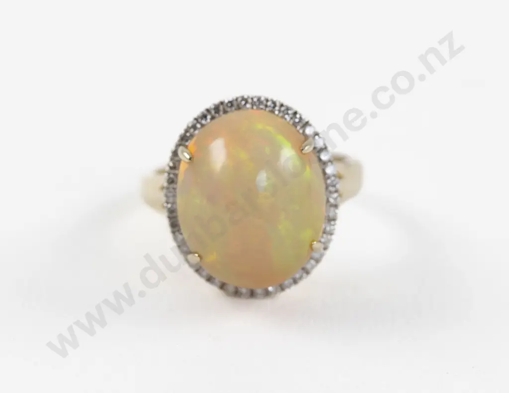 14ct 39Stone Opal and Diamond Dress Ring Image 1++