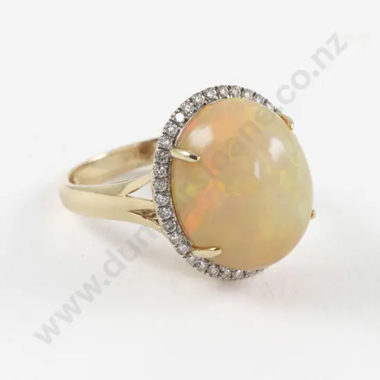 14ct 39Stone Opal and Diamond Dress Ring