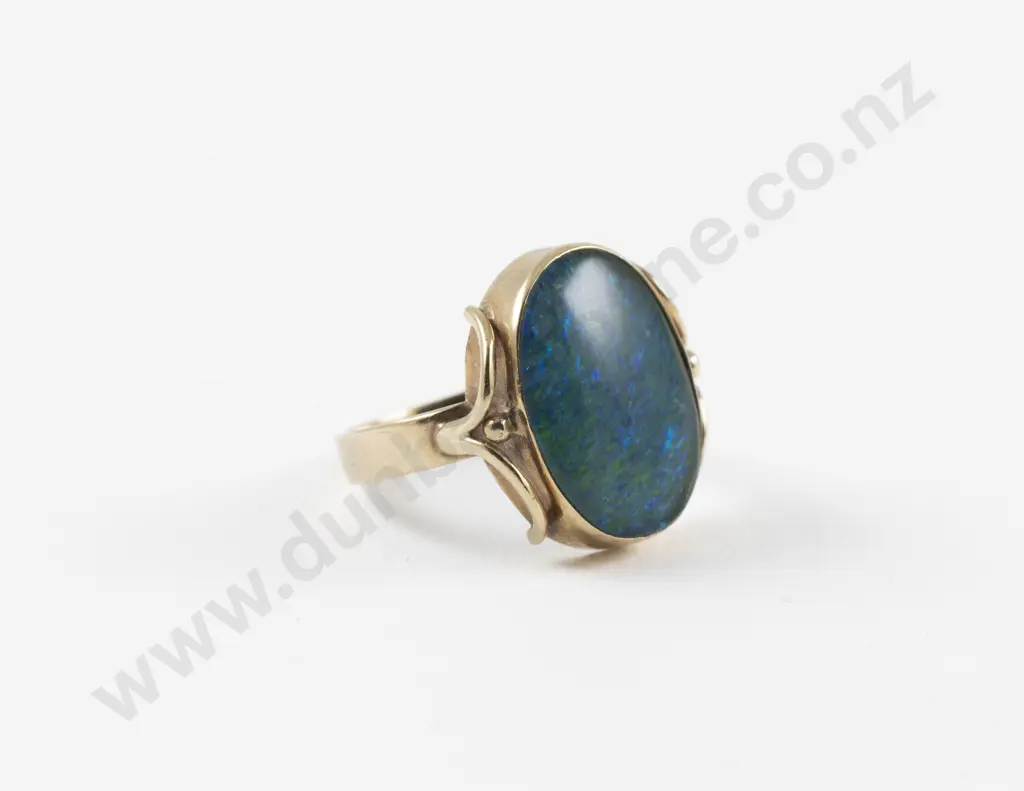 9ct Single Opal Triplet Ring Image 1++