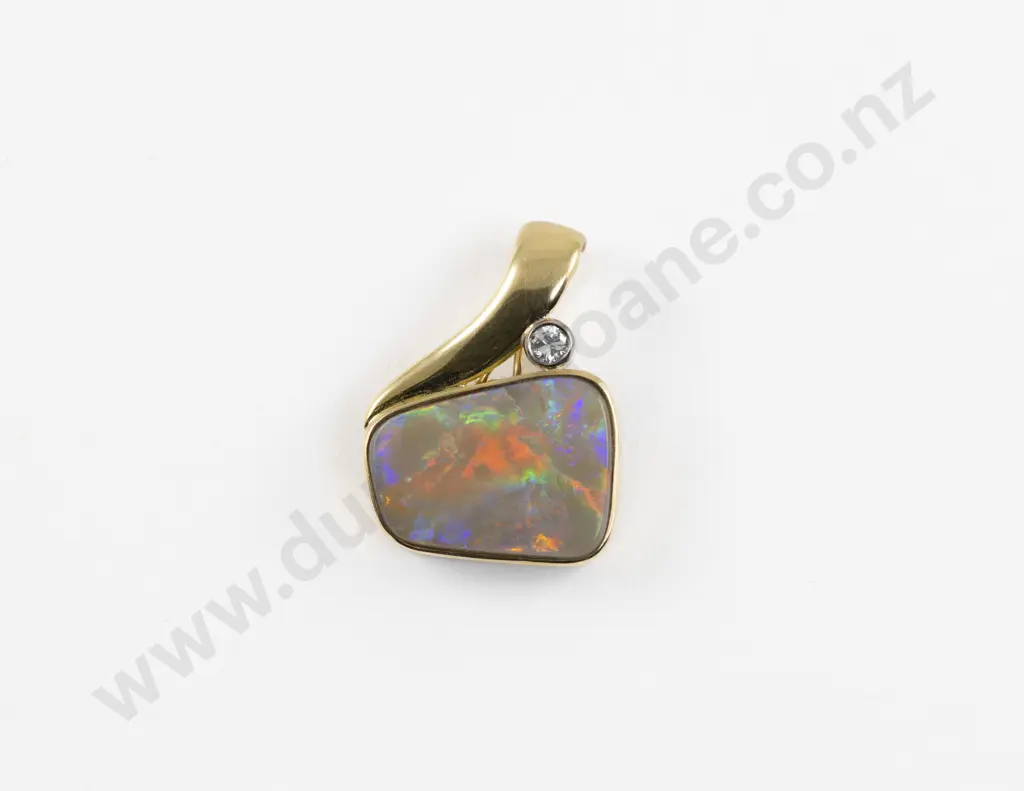 18ct White Opal and Diamond Pendant Enhancer Image 1++