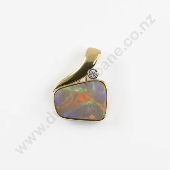18ct White Opal and Diamond Pendant Enhancer