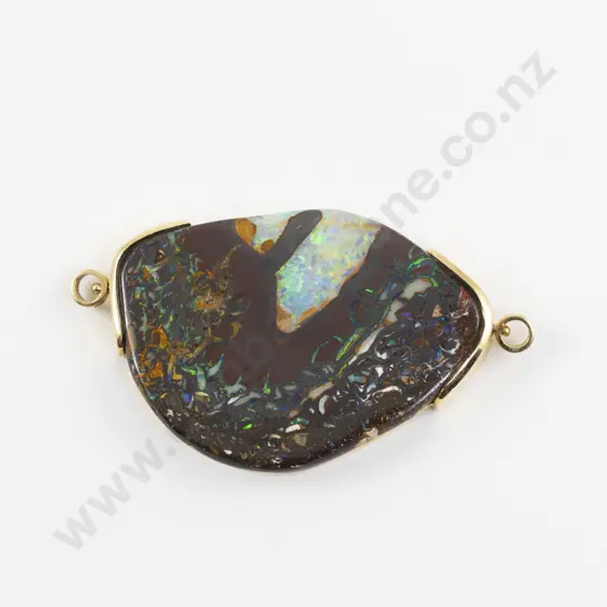 18ct Mounted Australian Boulder Natural Form Opal Pendant