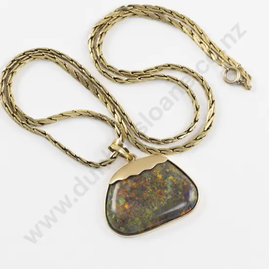 14ct Single Andamooka Opal Pendant