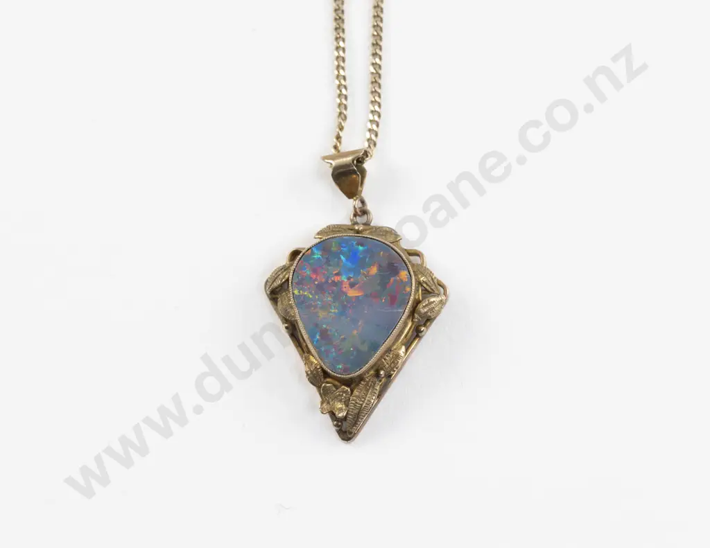 9ct Single Opal Doublet Pendant Image 1++