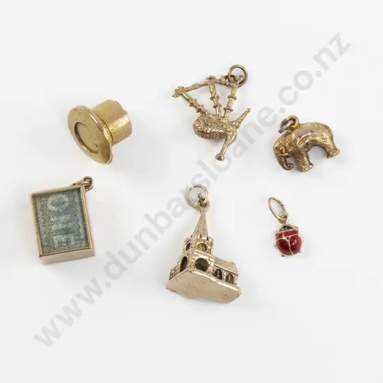 Five 9ct Gold Charms