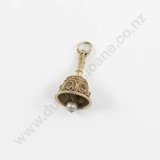 Vintage 14ct Gold Hand Bell Charm