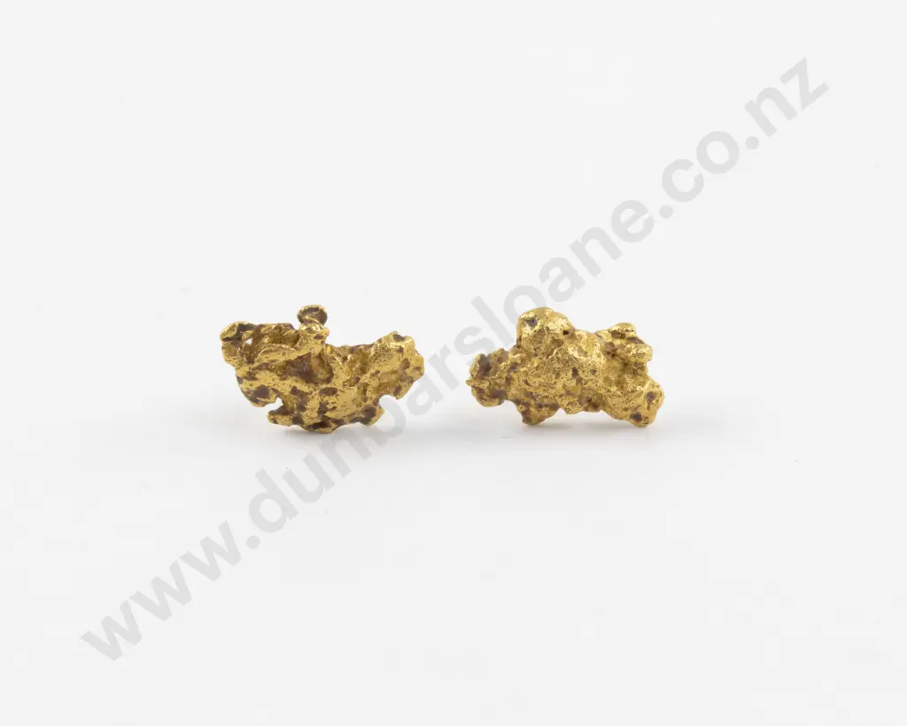 Pair 14ct Gold Nugget Earrings Image 1++