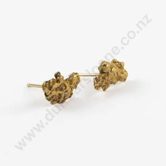 Pair 14ct Gold Nugget Earrings