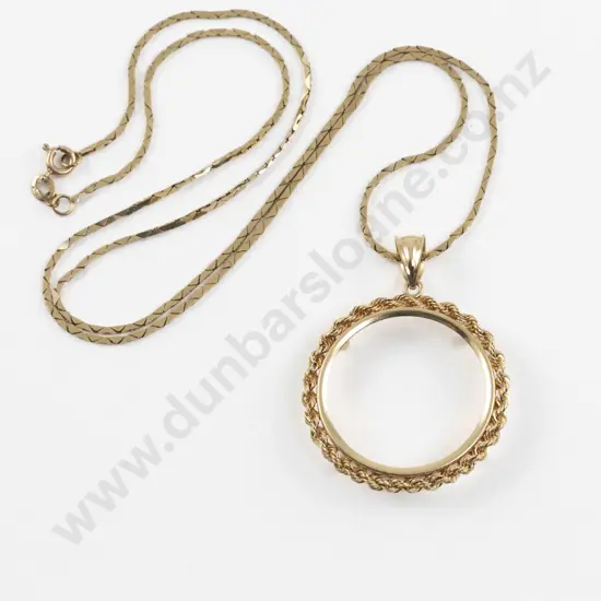 14ct Fancy Circular Coin Mount Pendant