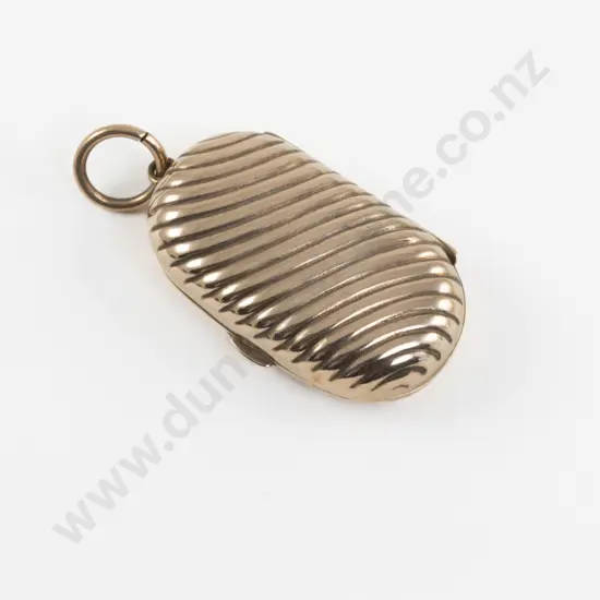 Gold Plated Double Oblong Ribbed Sovereign Case