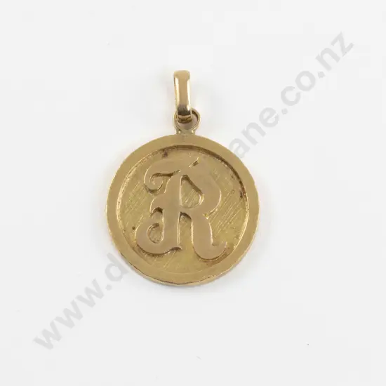 22ct Initialled 'R' Pendant
