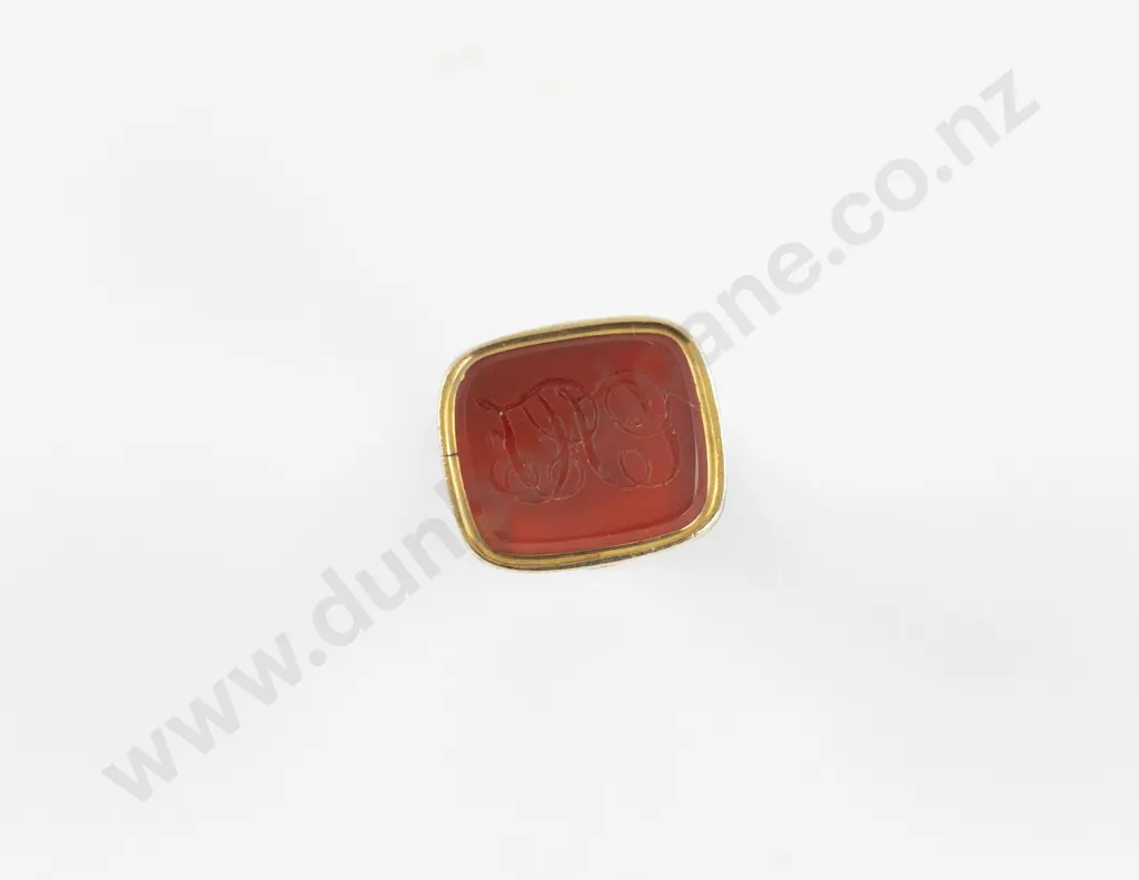 Victorian Gold Plated Carnelian Fancy Seal Fob Image 1++