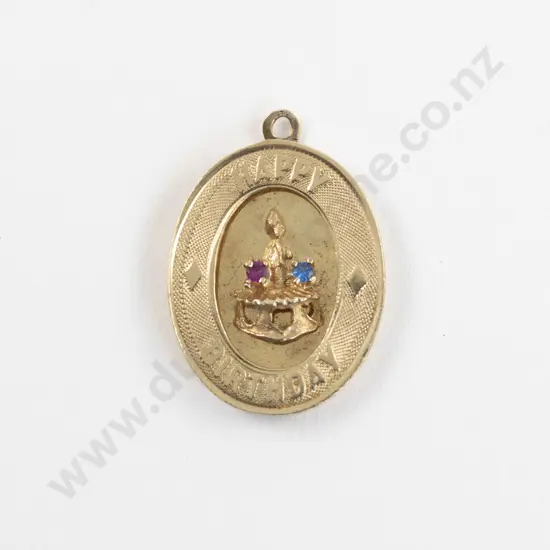 14ct Engraved "Happy Birthday" Pendant