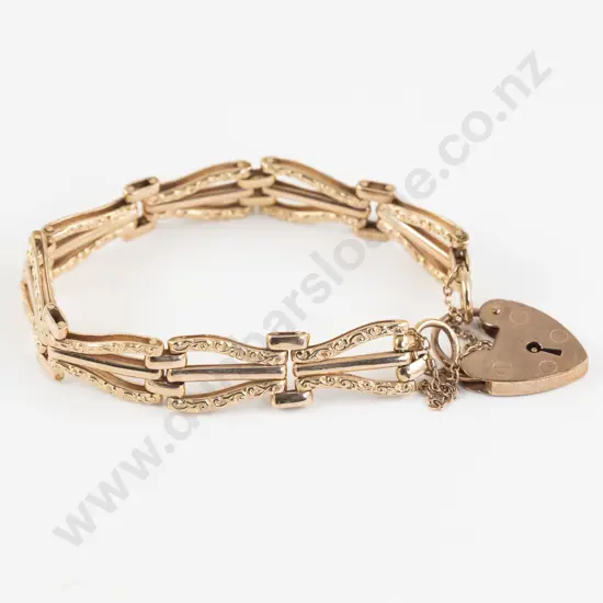 9ct Fancy Gate Link Bracelet