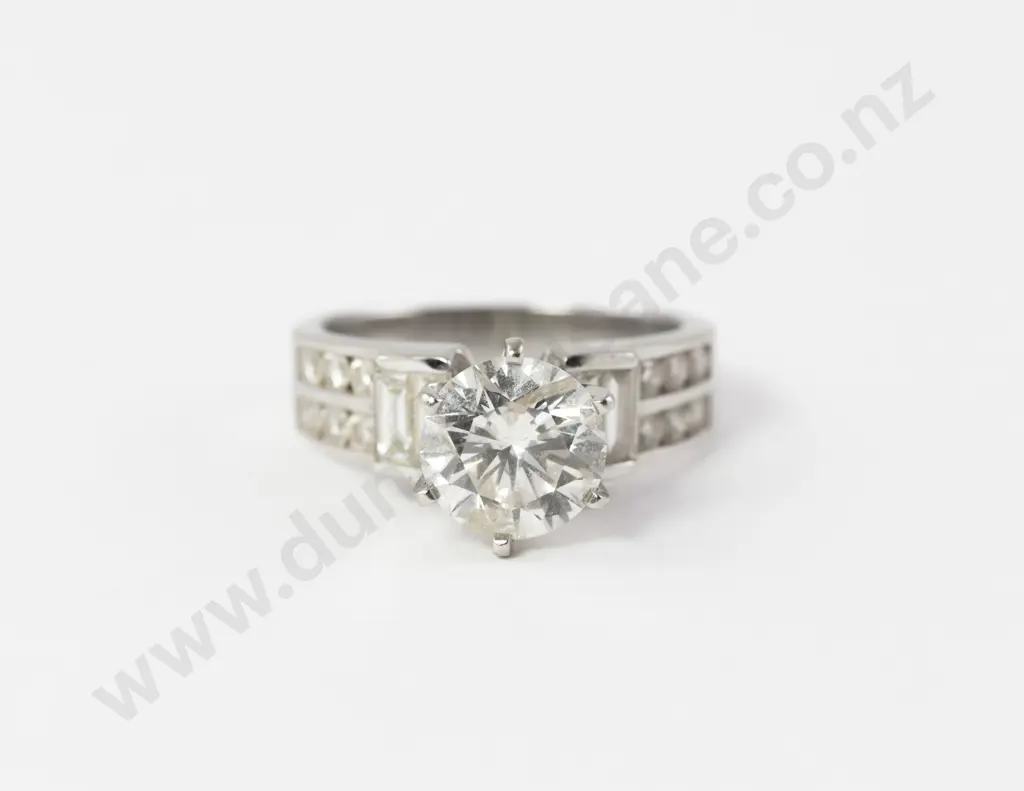 18ct White Gold Solitaire Diamond Ring Image 1++