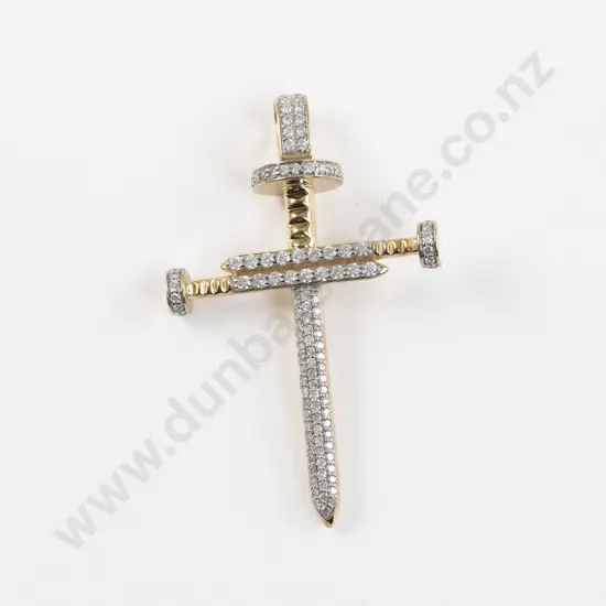 14ct 122Stone Diamond Cross Pendant