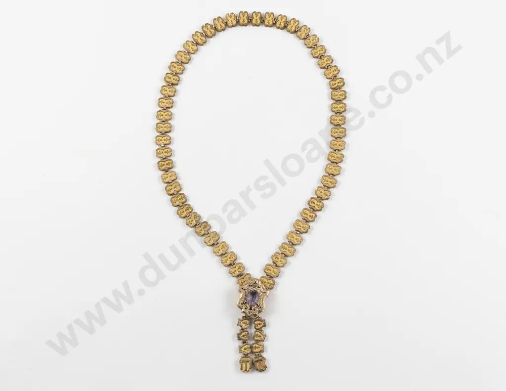 Victorian 9ct Single Amethyst Lavaliere Image 1++