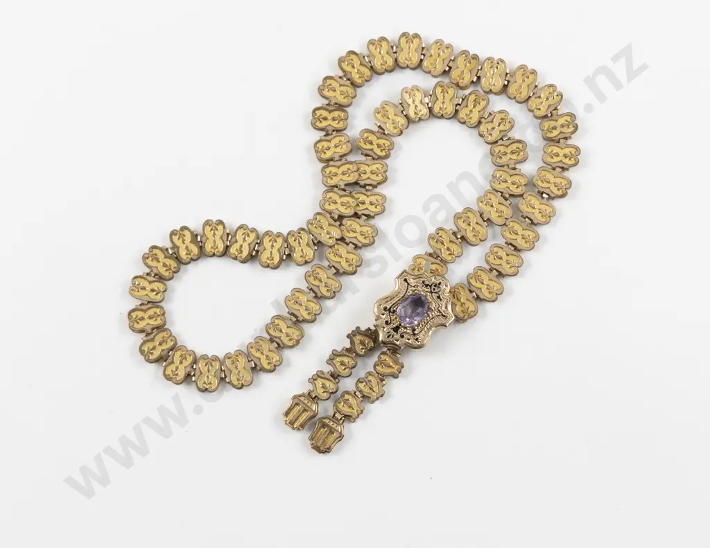 Victorian 9ct Single Amethyst Lavaliere Image 1++