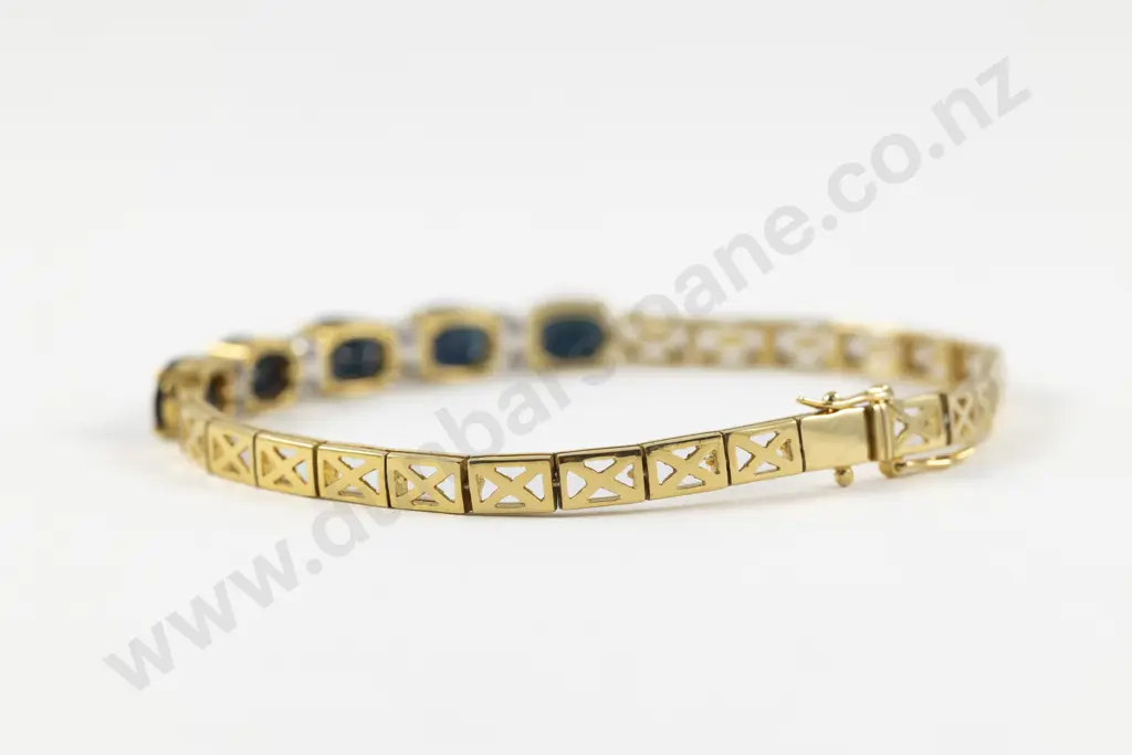 18ct Five Stone Sapphire Fancy Bracelet Image 1++