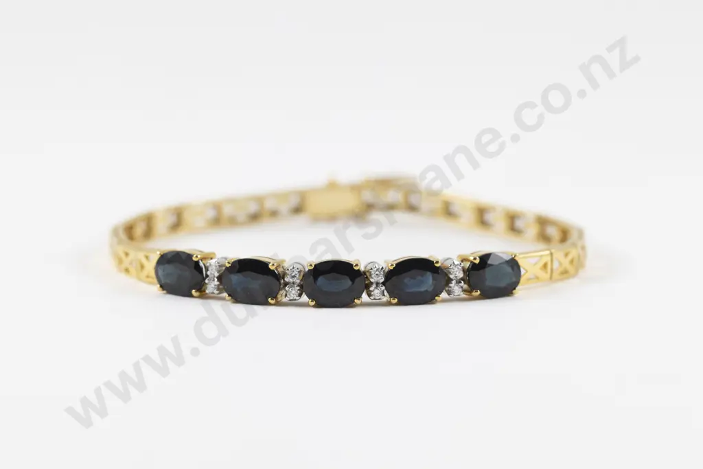18ct Five Stone Sapphire Fancy Bracelet Image 1++