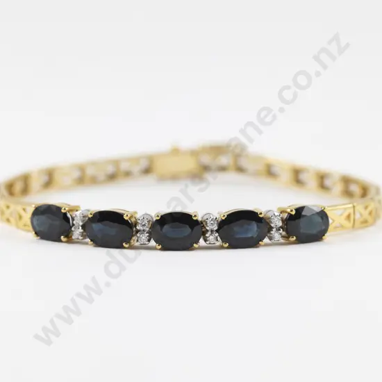 18ct Five Stone Sapphire Fancy Bracelet