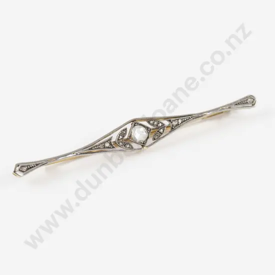 Victorian White and Yellow Gold Diamond Brooch