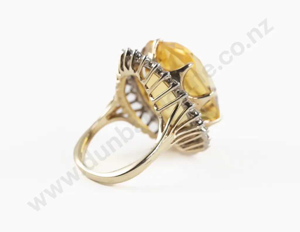 14ct 29Stone Citrine and Diamond Cluster Dress Ring Image 1++